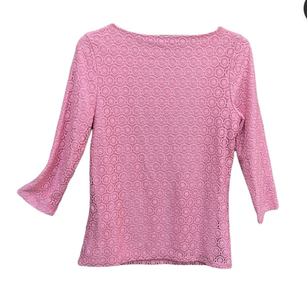 Pink Floral Lace Mesh Top